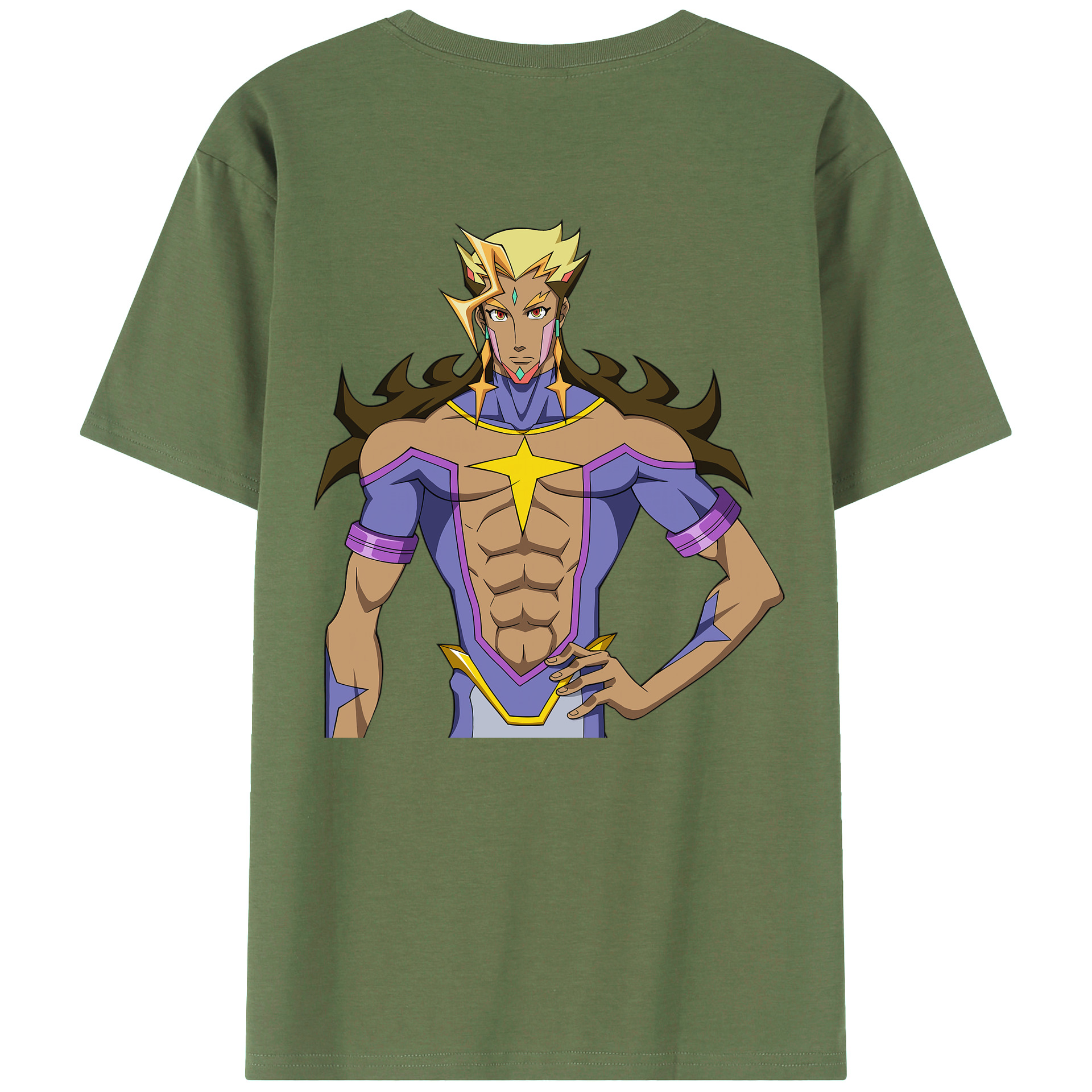 （画像用） 遊☆戯☆王 Yu-Gi-Oh! 綿100％ メンズ半袖Tシャツ（バックプリント） 通気性